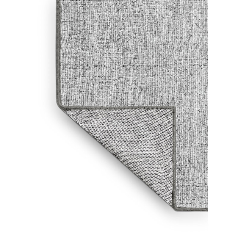 Tapis gris en polyester tissé à la machine Evleyn, Rectangle 2 pi x 4 pi