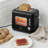 WILLOW Kitchen 2-Slice Toaster with Window - Perfect for Toasted Bagels, Compact Design, Crumb Tray - BLACK-122877469