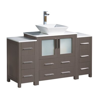 Fresca Torino 54"" Free-Standing Single Vessel Sink Bathroom Vanity Set -  FCB62-123012GO-CWH-V