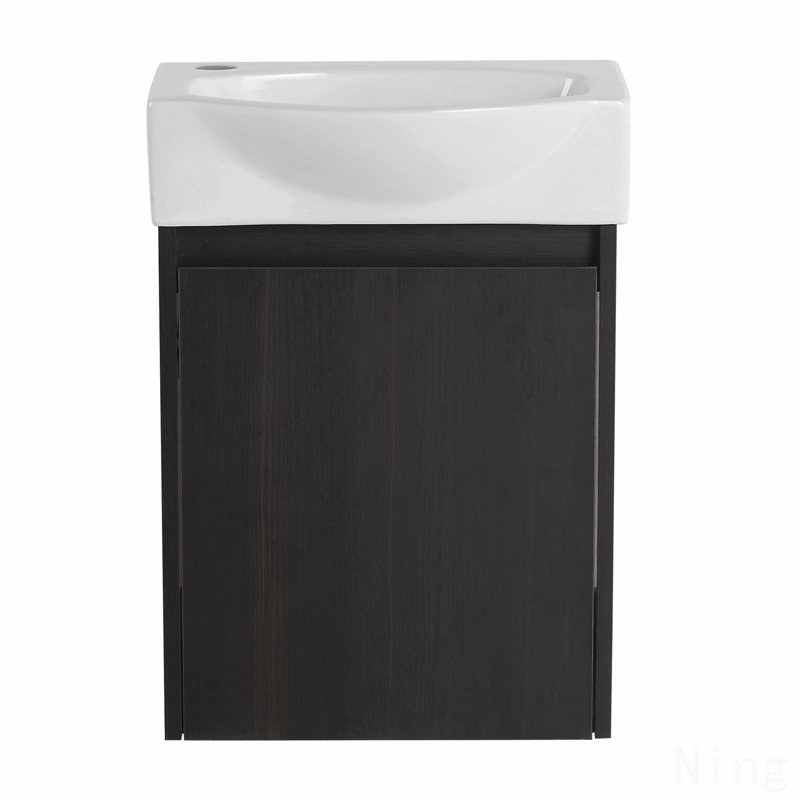 Combinaison de meuble-lavabo pour salle de bain, petit meuble-lavabo moderne en céramique, Noir