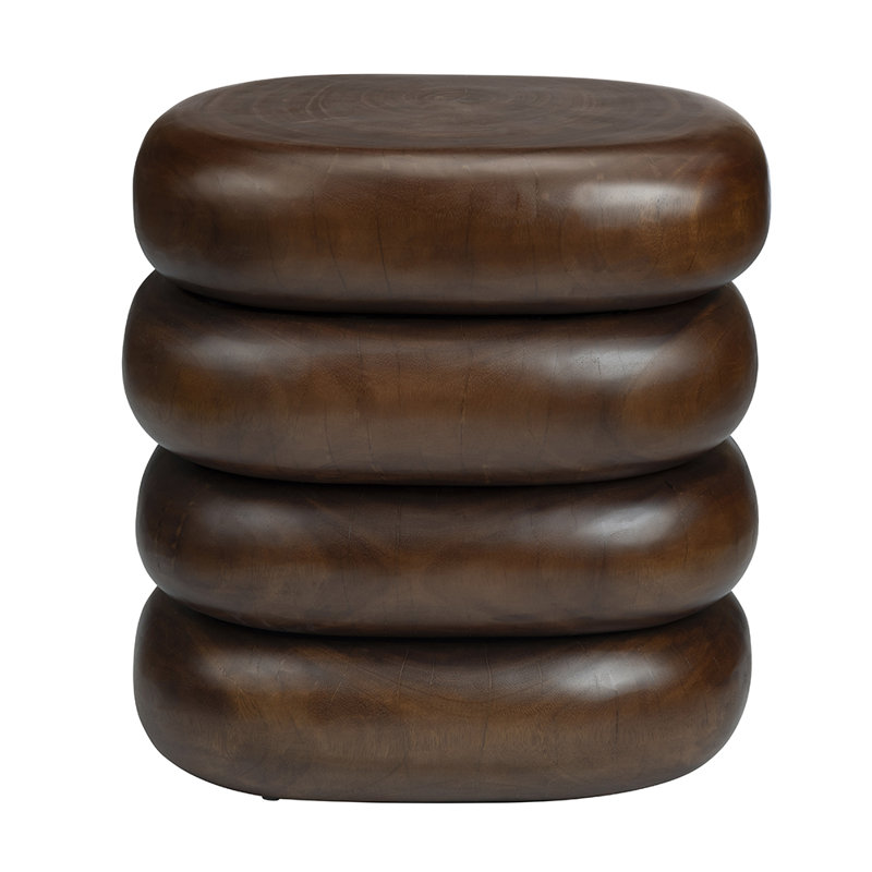 Oval Brown Solid Wood Accent_End Table