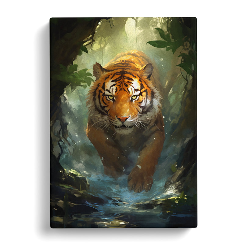 Tiger Tachisme - No Frame Art Prints - Wrapped Canvas, 50cm H x 35cm W x 3cm D