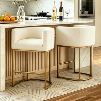 Tabouret de baril de comptoir rembourré