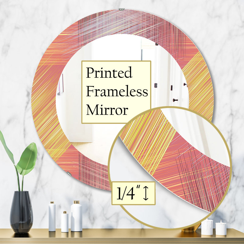 Miroir mural rayé moderne, H 31,5 po x l po