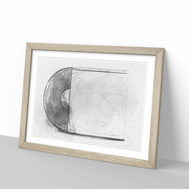 Vinyl Record in Abstract - Picture Frame Graphic Art Print, 35cm H x 50cm W x 2cm D, Oak