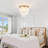 11.8" Capiz Shell Ceiling Light Fixtures, 3-Lights Gold Boho Flush Mount Ceiling Light For Bedroom, Dressing Room, Dining Room And Entryway-264561766-10736808