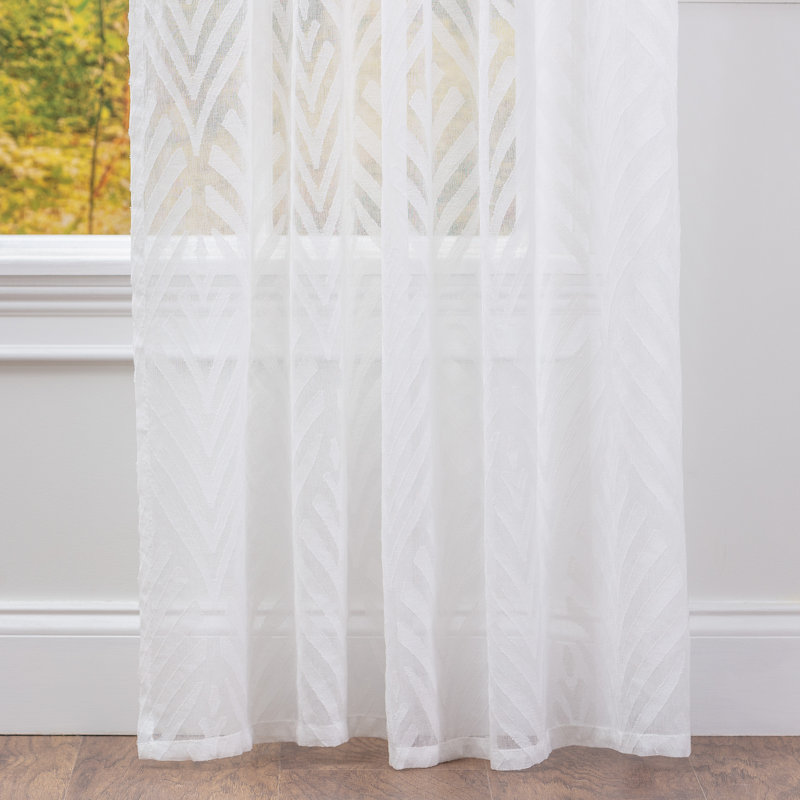 Ensemble de rideaux semi-transparents avec passe-tringle Craigmont, Blanc, L 52 po x L 63 po