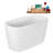 47" Streamline Soaking Glossy White Acrylic Freestanding Bathtub, Bamboo Tray, Drain-103682479