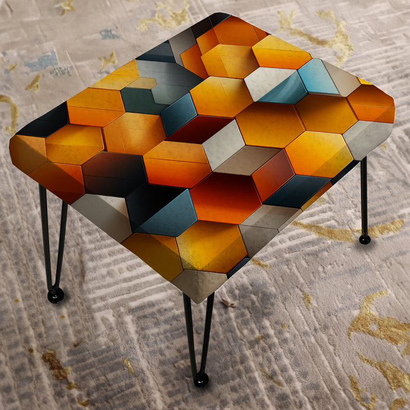 Chromatic Tiles - Geometric Rectangle Ottoman