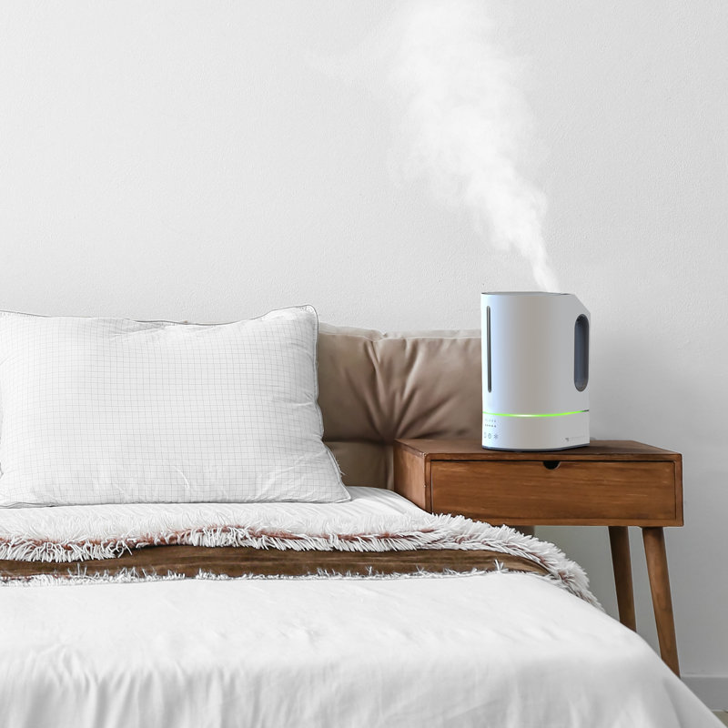 Compact White Ultrasonic Cool Mist Humidifier with Auto Shutoff