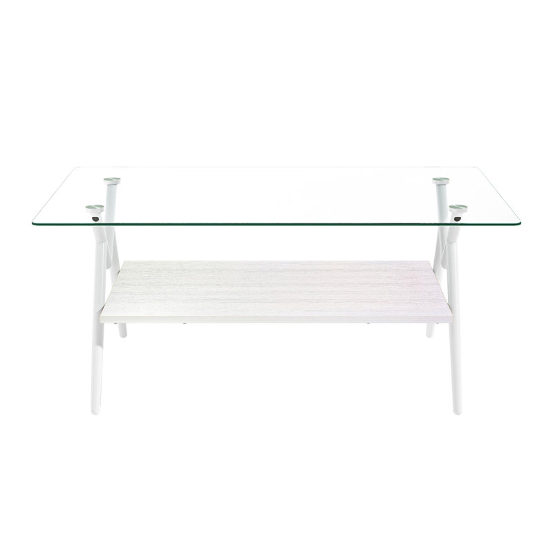 Élégante table basse et tables de bout en verre trempé Arlandus