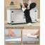 Shoe Storage Bench with Padded Seat, 2 Tier Shoe Rack Bench with Barn Doors, Adjustable Shelves, Shoes Cabinet with Cushion for Hallway, Living Room, Bedroom, Entryway-210072648-210072651