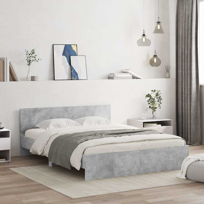 Siman Bed, Concrete Grey, Kingsize (5')
