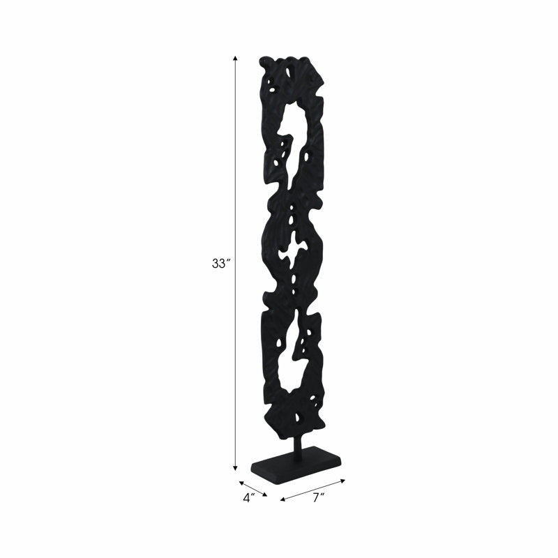 Sagebrook Home 28" Hobart Small Gold Statuary, 33" H x 7" W x 4" D, Black