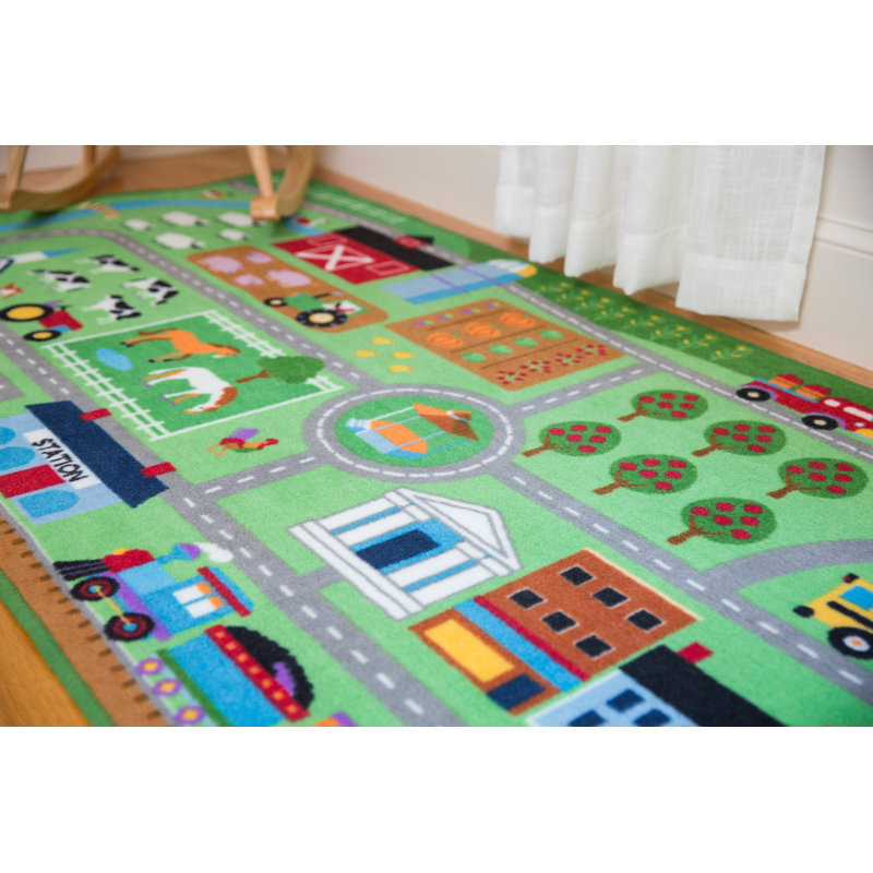 Tapis de jeu éducatif Wildkin pour enfants - antidérapant, nylon durable, tapis d'apprentissage amusant 