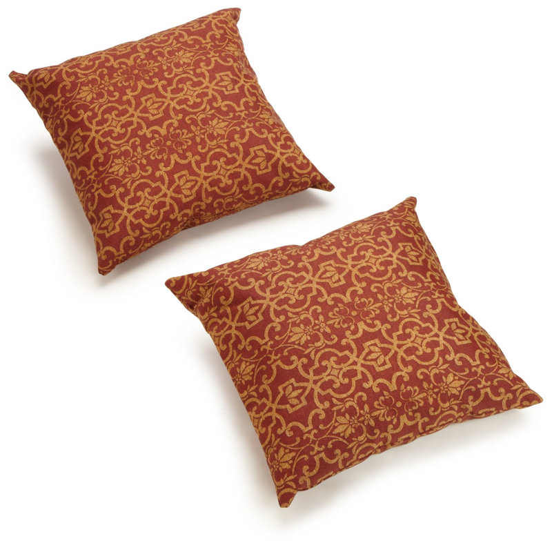 Outdoor 17" Pillow Cover & Insert, Vanya Paprika, 17" H x 17" W