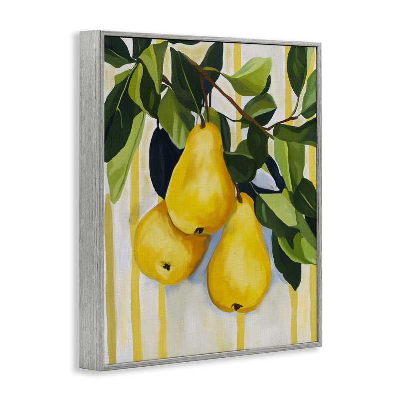 Giclée encadrée Pears on Lush Branch, design par Yen, 14 x 11, Farmhouse Grey Giclee Framed
