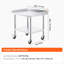 Table de préparation commerciale en acier inoxydable 24 po x 28 po avec 4 dosserets pivotants et 3 côtés pour les cuisines de préparation hôtelière