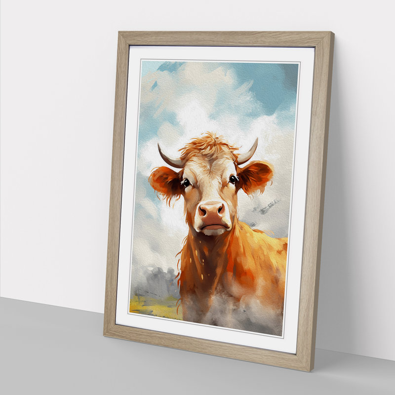Single Picture Frame Print on Wood, Oak Framed, 64cm H x 46cm W