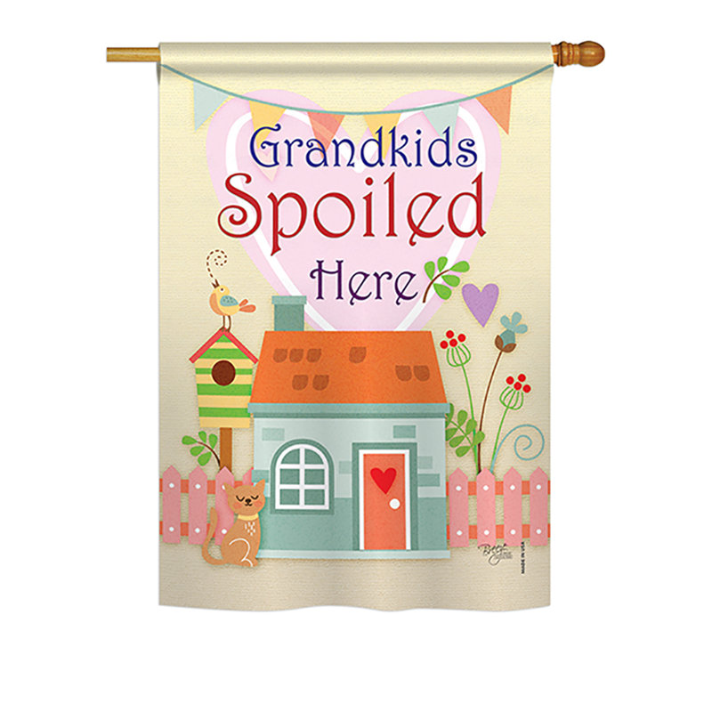Drapeau de maison en polyester à 2 côtés grandkids, H 40 po x l 28 po