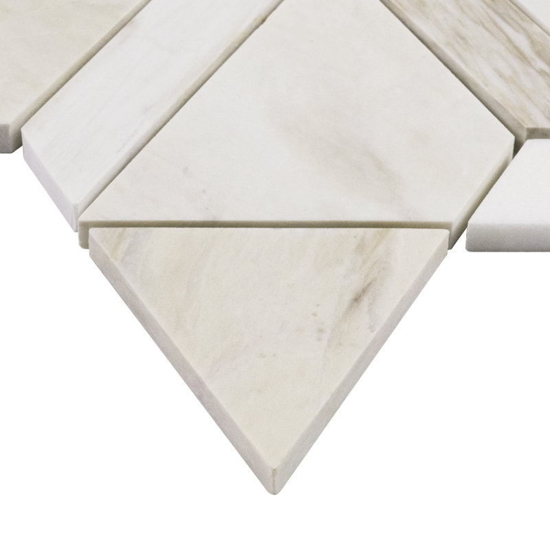 Carreau de mosaïque en marbre poli pour plancher et mur 11 po x 12 po Auralie Bastone