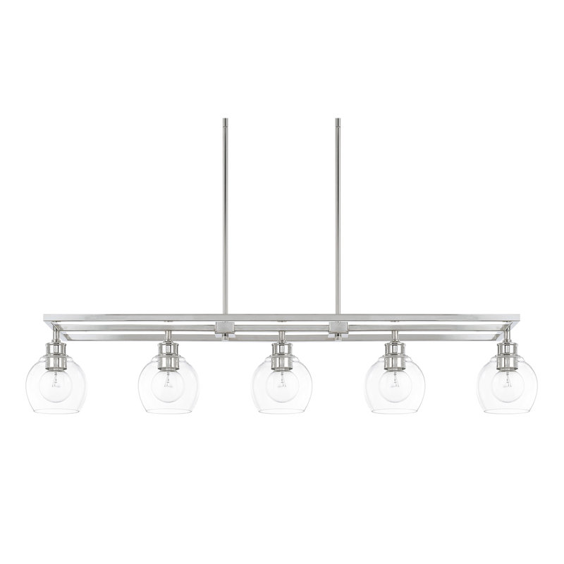 Warrenton 5 - Light Kitchen Island Pendant, Polished Nickel
