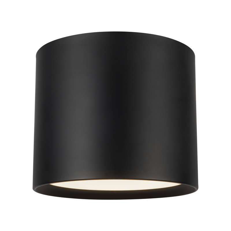 Uma 12-in Black dimmable LED Semi-Flush Mount, Matte Black