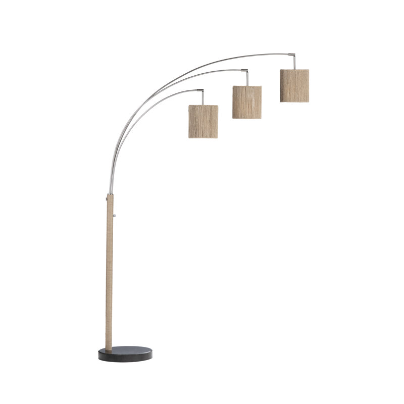Lampe sur pied 80 "en marbre avec abat-jour beige