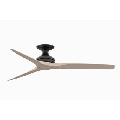 Spitfire 60 inch Flush Indoor/Outdoor Ceiling Fan - Black with Washed White Blades