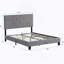 Upholstered Platform Bed Frame with Linen Fabric Headboard, No Box Spring Needed, Wood Slat Support, Easy Assembly-94699645-94699643