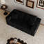 Canapé modulaire moelleux moderne, sans assemblage, velours côtelé noir pour la maison