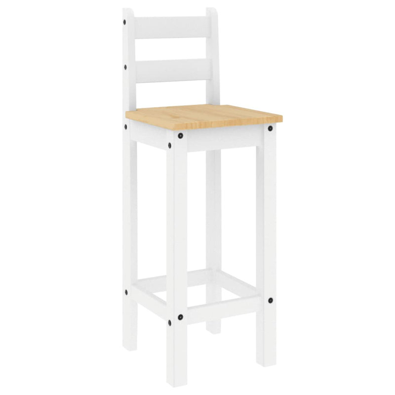 Aastha Solid Wood Counter Stool, White