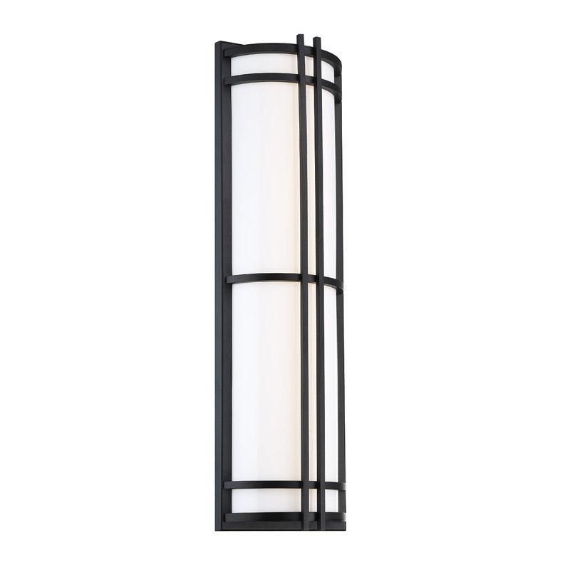 Skyscraper Outdoor Dimmable LED Flush Mount, 3500K, Black, 37" H x  9" W x 4.875" D