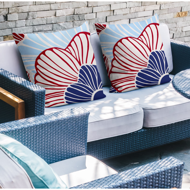 Housse et insert de coussin décoratif intérieur / extérieur en mélange de polyester, L 19 po x H 19 po, Rouge