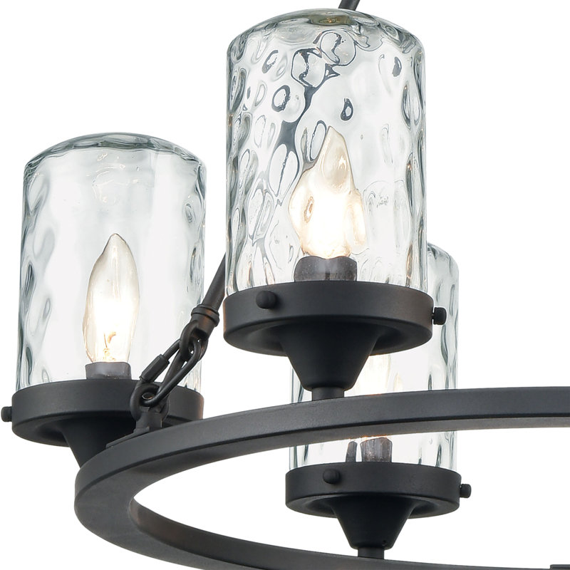 Luminaire suspendu d'extérieur 6 lumières Torch 26 po - noir anthracite