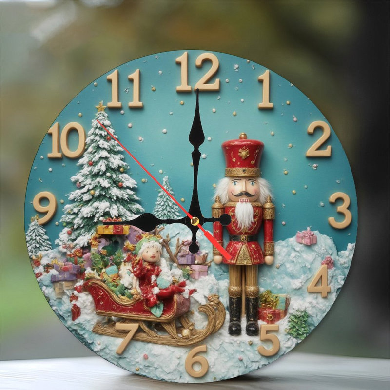 Horloge de Noël-Casse-noisette-Elf-traîneau