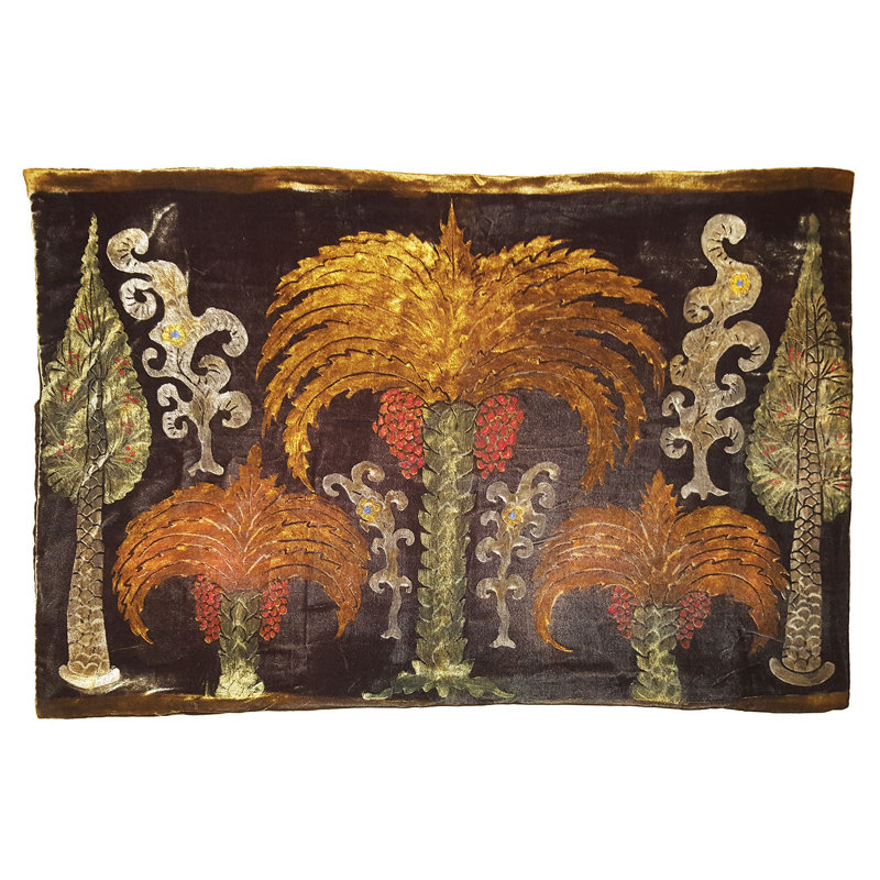 Three Palms I Rectangular Pillow Cover, Velvet