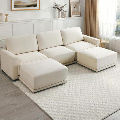 Ensemble de canapés modulaires 112 po pour salon, 112 pièces, canapé modulaire 112 po, beige