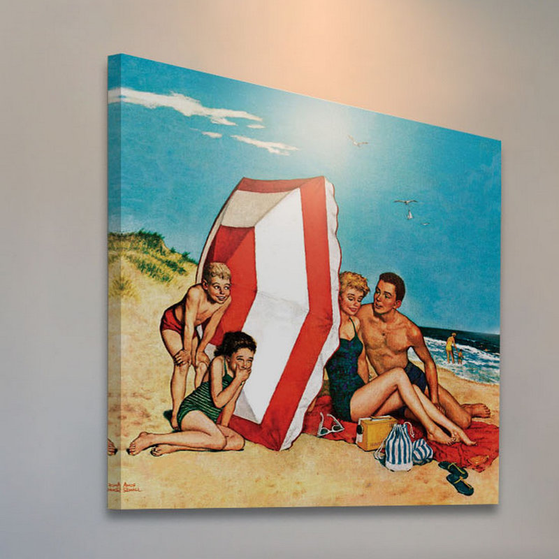 Eavesdropping On Love by Amos Sewell - Wrapped Canvas Painting, 46cm H x 46cm W