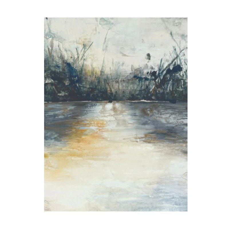 Gloomy River par Sara Brown - peinture sur toile, Extérieur, H 32 po x l 24 po x 1,5 po