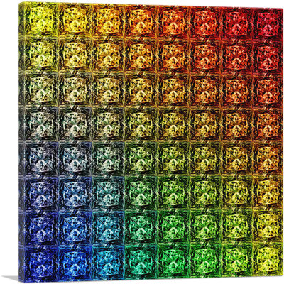 " Rainbow Colour Grid Gay Jewel Pixel "