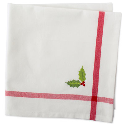 Serviette de coin avec bordure brodée de couleur houx 20 po Icenhour