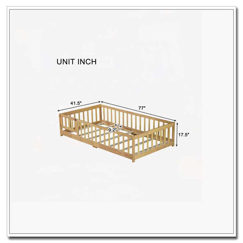 Lit en bois, Naturel, Lit simple