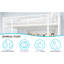 Twin White Iron Bed, Railing, Stairs On Both Sides, Functional, Bedroom, Table, Long Service Life White Iron Frame Bed With Built - In Table And Stable Safe For Double Supported Legs, Space Saving