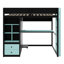 Cadre de lit mezzanine avec armoire et bureau, bande DEL contrôlable par application intelligente, ports de chargement USB pratiques-86746042