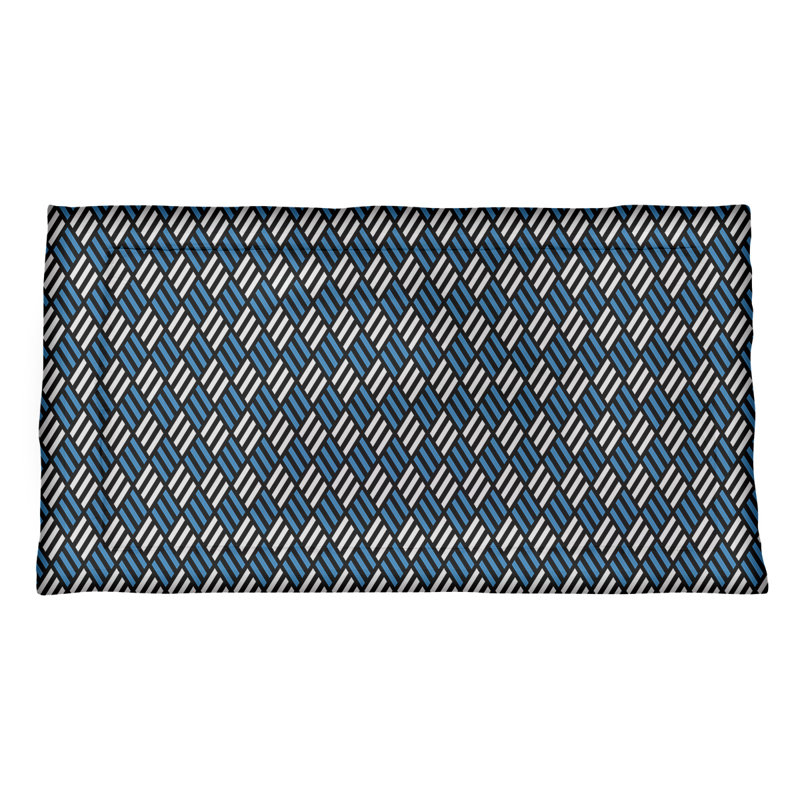 Taie décorative Katelyn Elizabeth, Polyester, Simple standard, Noir / Bleu
