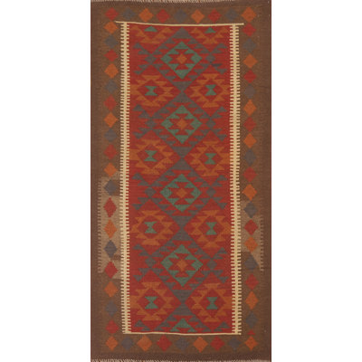 Kilim Reversible Wool Area Rug 3x6