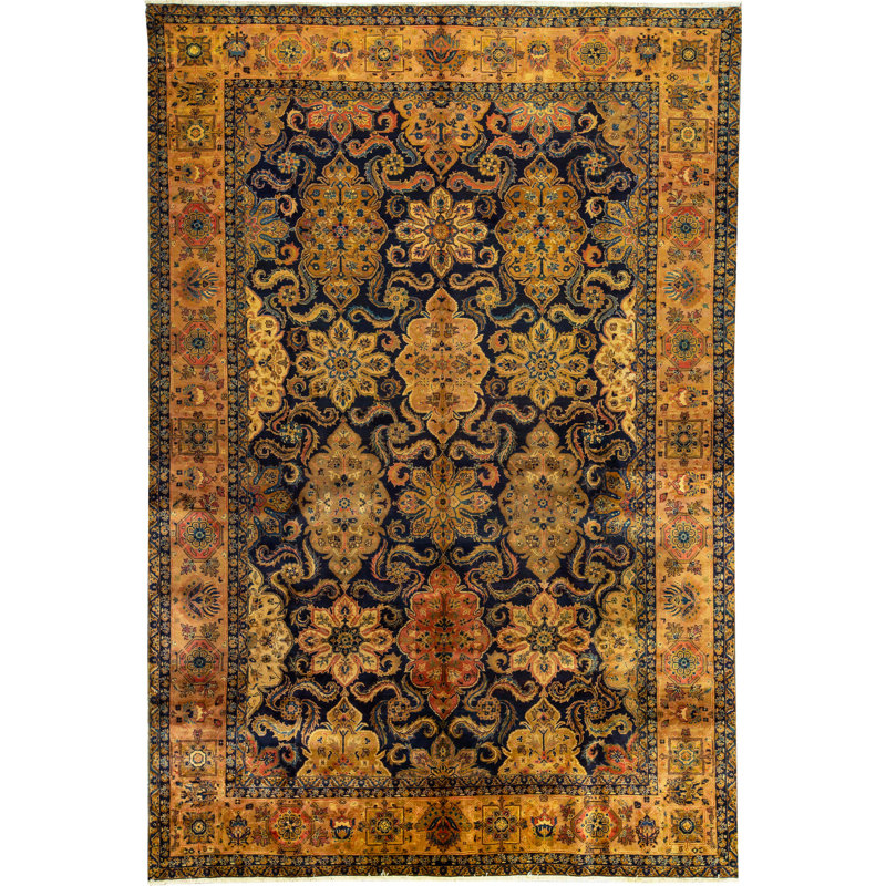 Tapis doré de haute qualité noué à la main