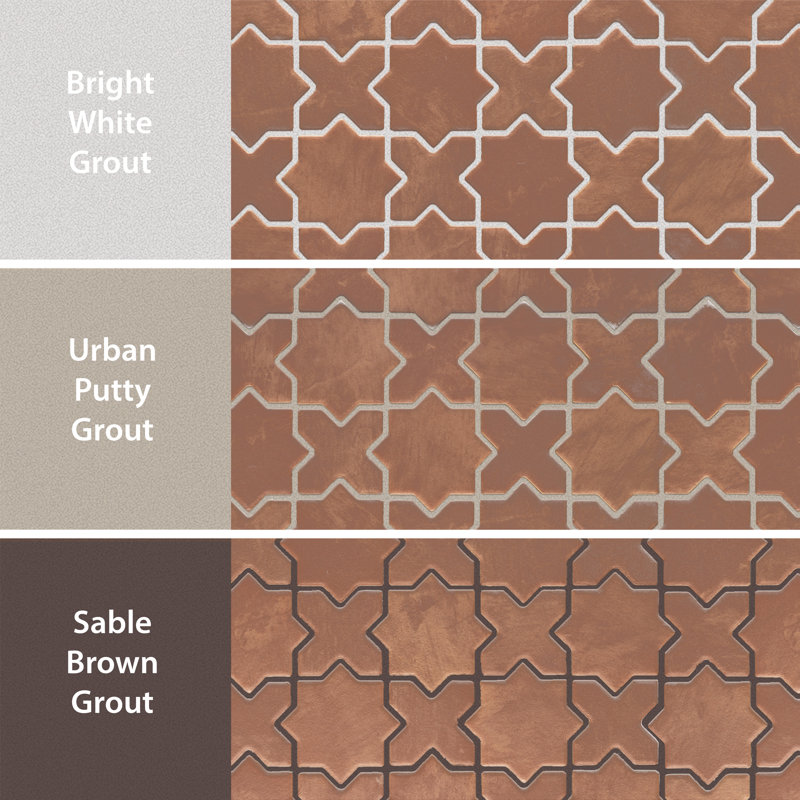 Sentier Des Cotto Star W/Cross 11-7/8 In. X 11-7/8 In. Porcelain Mosaic Tile