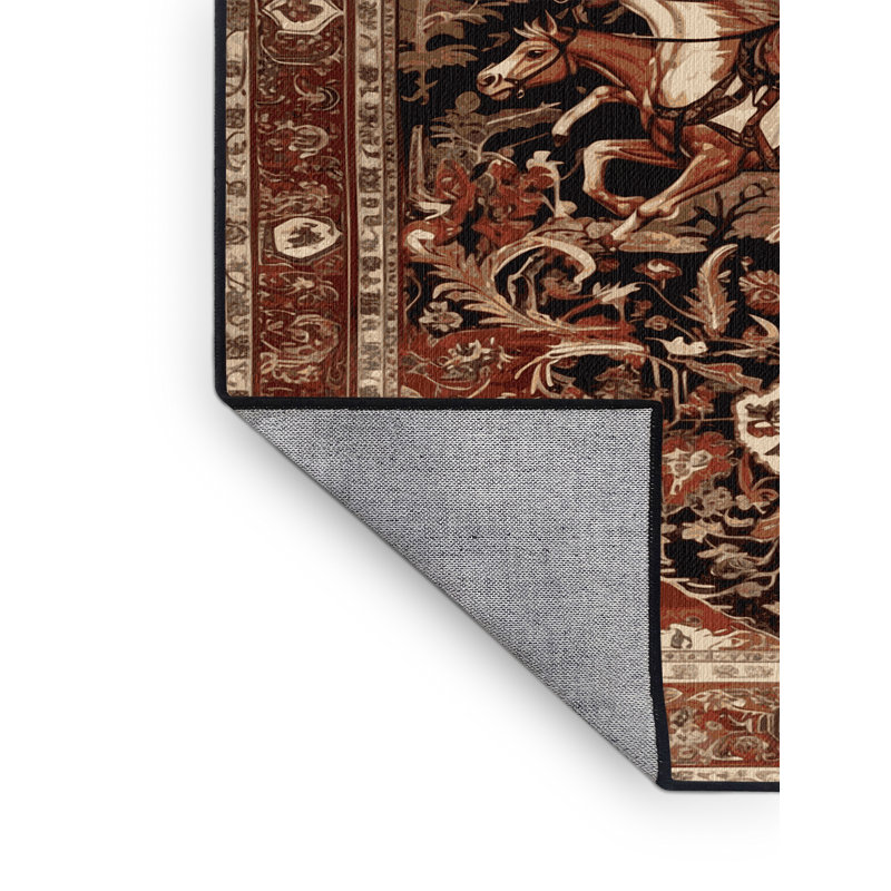 Tapis brun lavable à la machine, Carré 3 pi